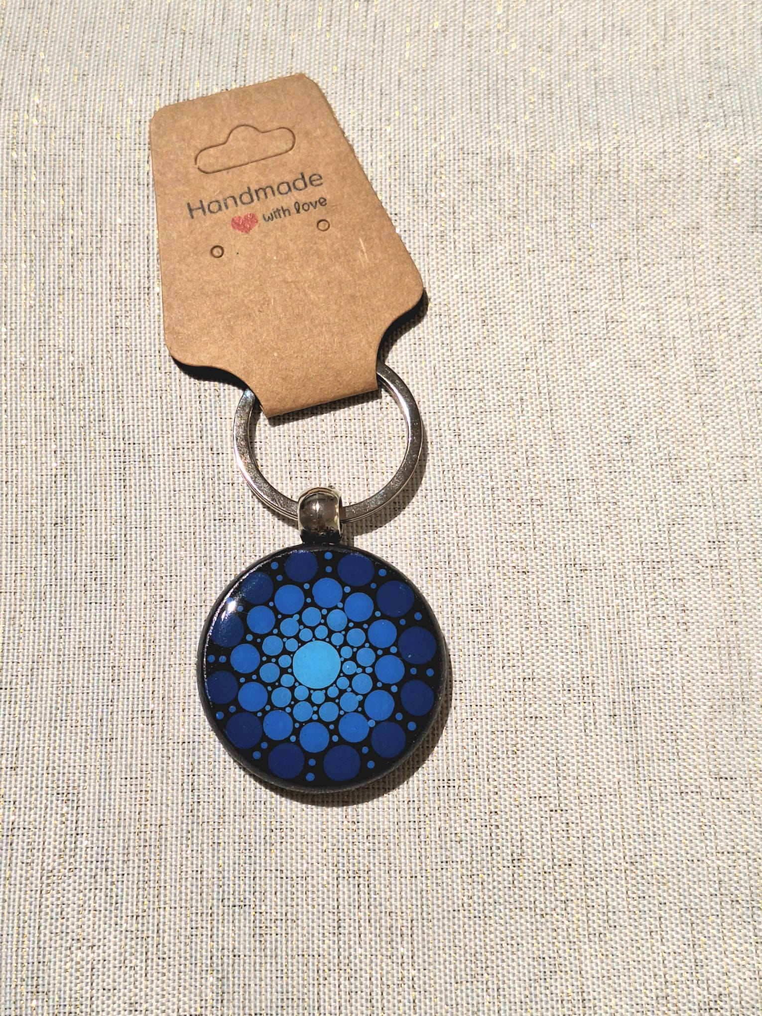 Portachiavi Mandala Blue Dots